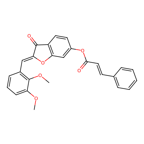 (Z)-2-(2,3-dimethoxybenzylidene)-3-oxo-2,3-dihydrobenzofuran-6-yl cinnamate structure
