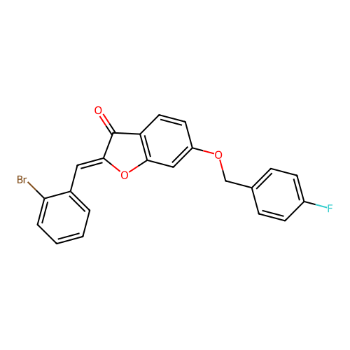 2-[(2-Bromophenyl)methylene]-6-[(4-fluorophenyl)methoxy]benzo[b]furan-3-one structure