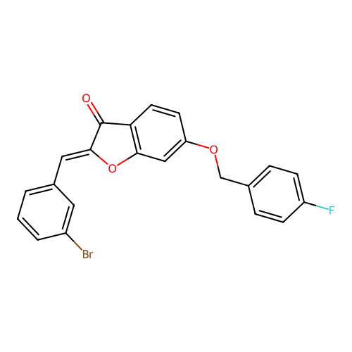 2-[(3-Bromophenyl)methylene]-6-[(4-fluorophenyl)methoxy]benzo[b]furan-3-one structure