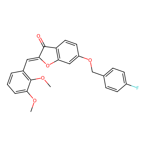 (Z)-2-(2,3-dimethoxybenzylidene)-6-((4-fluorobenzyl)oxy)benzofuran-3(2H)-one structure
