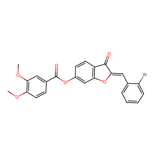 2-[(2-Bromophenyl)methylene]-3-oxobenzo[3,4-b]furan-6-yl 3,4-dimethoxybenzoate structure