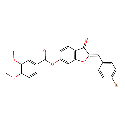 2-[(4-Bromophenyl)methylene]-3-oxobenzo[3,4-b]furan-6-yl 3,4-dimethoxybenzoate structure