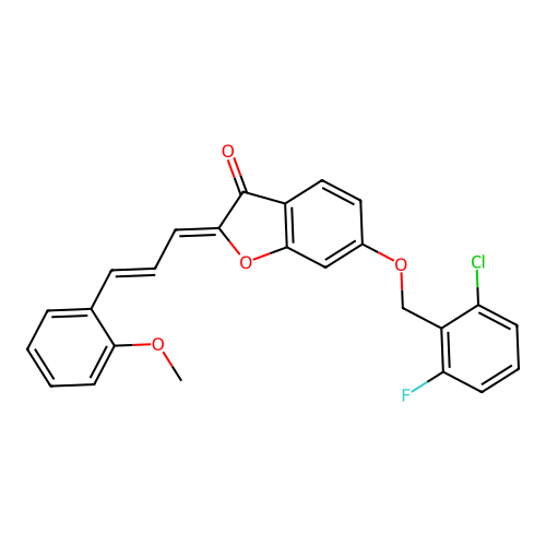 (Z)-6-((2-chloro-6-fluorobenzyl)oxy)-2-((E)-3-(2-methoxyphenyl)allylidene)benzofuran-3(2H)-one structure