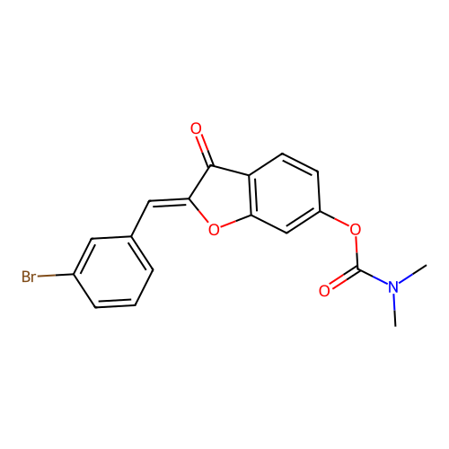 (Z)-2-(3-bromobenzylidene)-3-oxo-2,3-dihydrobenzofuran-6-yl dimethylcarbamate structure