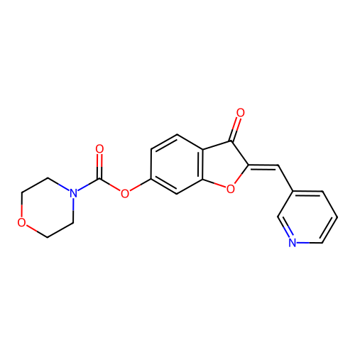 (Z)-3-oxo-2-(pyridin-3-ylmethylene)-2,3-dihydrobenzofuran-6-yl morpholine-4-carboxylate structure