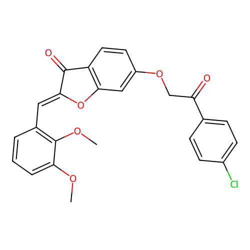 (Z)-6-(2-(4-chlorophenyl)-2-oxoethoxy)-2-(2,3-dimethoxybenzylidene)benzofuran-3(2H)-one structure