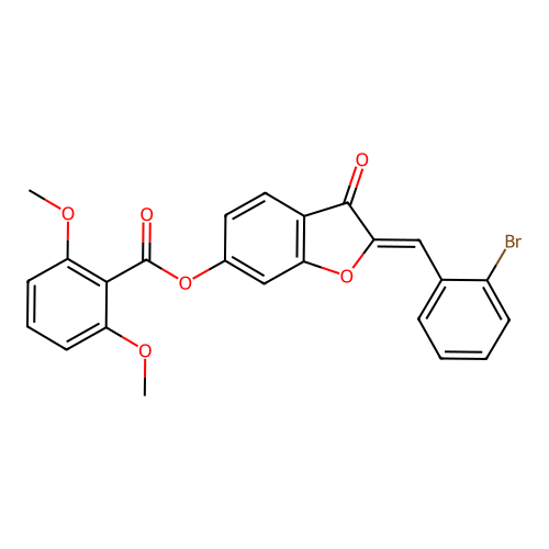 2-[(2-Bromophenyl)methylene]-3-oxobenzo[3,4-b]furan-6-yl 2,6-dimethoxybenzoate structure