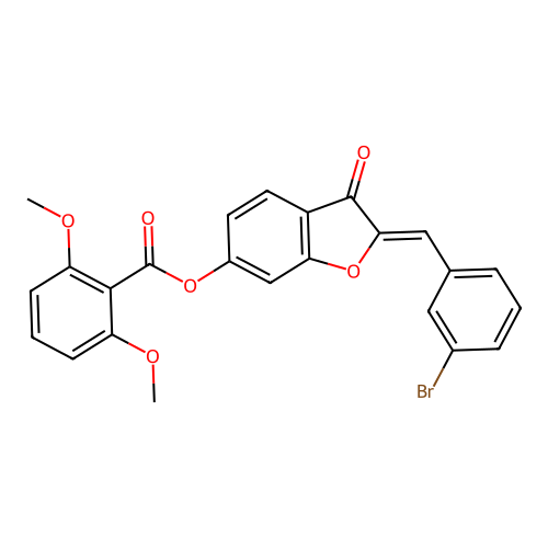 2-[(3-Bromophenyl)methylene]-3-oxobenzo[3,4-b]furan-6-yl 2,6-dimethoxybenzoate structure