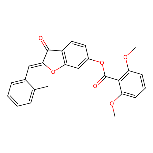 (Z)-2-(2-methylbenzylidene)-3-oxo-2,3-dihydrobenzofuran-6-yl 2,6-dimethoxybenzoate structure