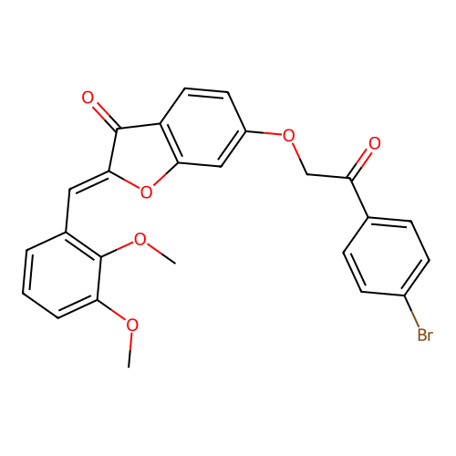 (Z)-6-(2-(4-bromophenyl)-2-oxoethoxy)-2-(2,3-dimethoxybenzylidene)benzofuran-3(2H)-one structure