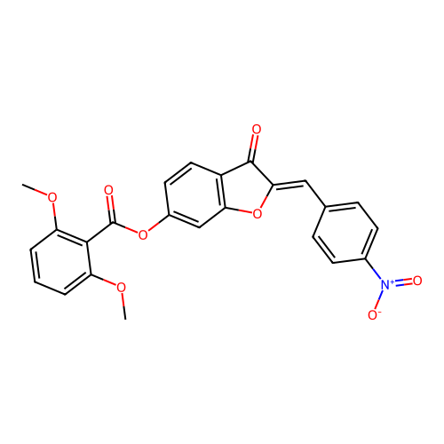 2-[(4-Nitrophenyl)methylene]-3-oxobenzo[3,4-b]furan-6-yl 2,6-dimethoxybenzoate structure
