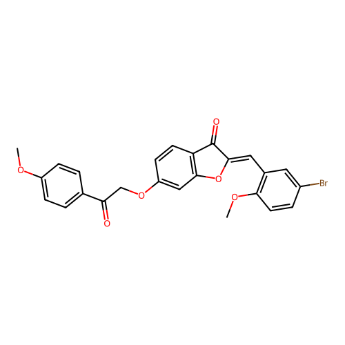 (Z)-2-(5-bromo-2-methoxybenzylidene)-6-(2-(4-methoxyphenyl)-2-oxoethoxy)benzofuran-3(2H)-one structure