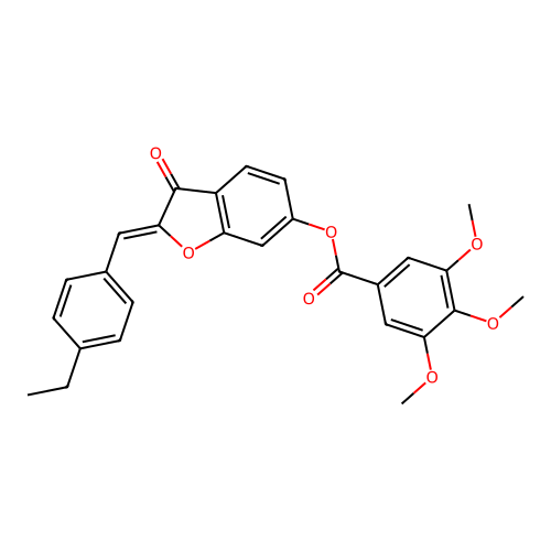 (Z)-2-(4-ethylbenzylidene)-3-oxo-2,3-dihydrobenzofuran-6-yl 3,4,5-trimethoxybenzoate structure