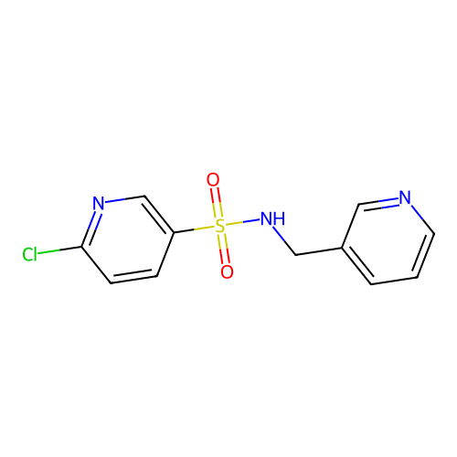6-chloro-N-(3-pyridinylmethyl)-3-pyridinesulfonamide structure