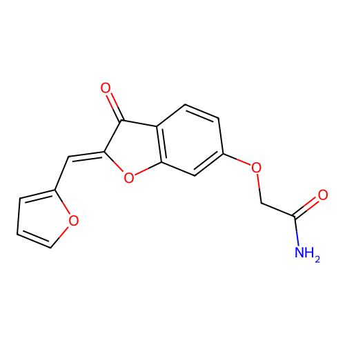 2-{[(2Z)-2-(furan-2-ylmethylidene)-3-oxo-2,3-dihydro-1-benzofuran-6-yl]oxy}acetamide structure