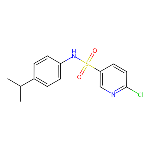 6-chloro-N-(4-isopropylphenyl)-3-pyridinesulfonamide structure