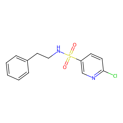6-chloro-N-(2-phenylethyl)-3-pyridinesulfonamide structure