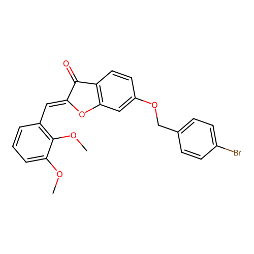 (Z)-6-((4-bromobenzyl)oxy)-2-(2,3-dimethoxybenzylidene)benzofuran-3(2H)-one structure