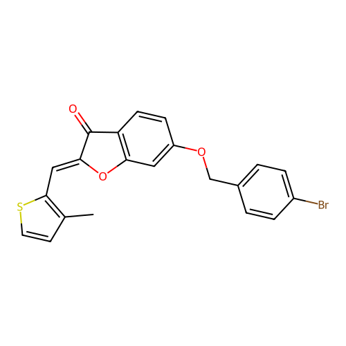 (Z)-6-((4-bromobenzyl)oxy)-2-((3-methylthiophen-2-yl)methylene)benzofuran-3(2H)-one structure