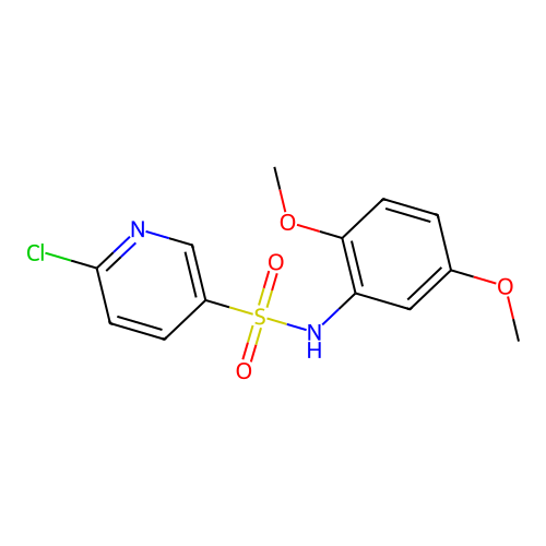 6-chloro-N-(2,5-dimethoxyphenyl)-3-pyridinesulfonamide structure