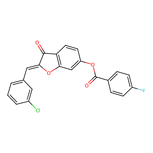 2-[(3-Chlorophenyl)methylene]-3-oxobenzo[3,4-b]furan-6-yl 4-fluorobenzoate structure