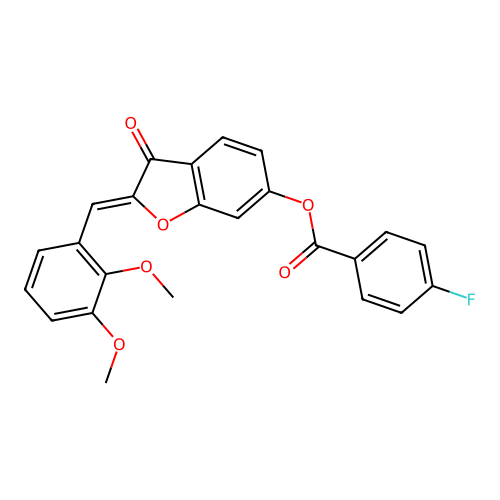 (Z)-2-(2,3-dimethoxybenzylidene)-3-oxo-2,3-dihydrobenzofuran-6-yl 4-fluorobenzoate structure