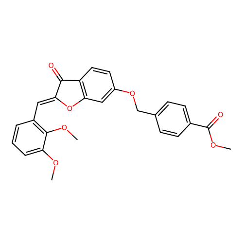 Methyl 4-[[2-[(2,3-dimethoxyphenyl)methylidene]-3-oxo-benzofuran-6-yl]oxymethyl]benzoate structure
