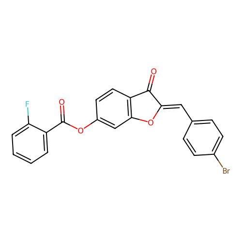 2-[(4-Bromophenyl)methylene]-3-oxobenzo[3,4-b]furan-6-yl 2-fluorobenzoate structure