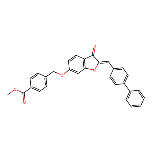 methyl 4-({3-oxo-2-[(4-phenylphenyl)methylene]benzo[3,4-b]furan-6-yloxy}methyl )benzoate structure