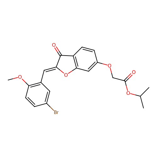 (Z)-isopropyl 2-((2-(5-bromo-2-methoxybenzylidene)-3-oxo-2,3-dihydrobenzofuran-6-yl)oxy)acetate structure