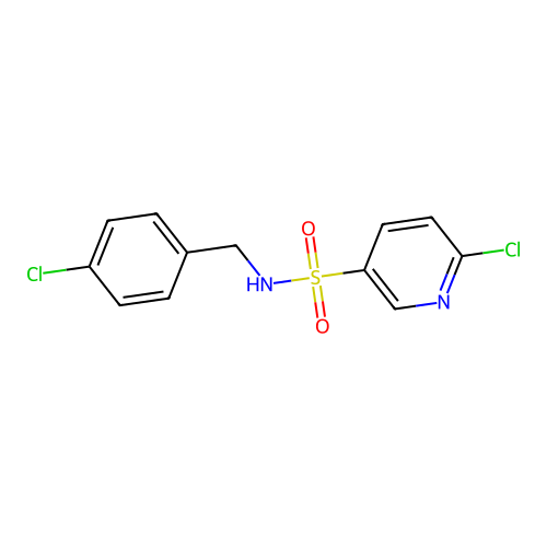 6-chloro-N-(4-chlorobenzyl)-3-pyridinesulfonamide structure