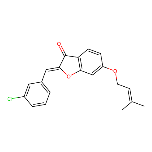 2-[(3-Chlorophenyl)methylene]-6-(3-methylbut-2-enyloxy)benzo[b]furan-3-one structure