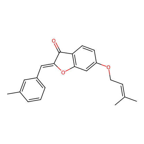 (Z)-2-(3-methylbenzylidene)-6-((3-methylbut-2-en-1-yl)oxy)benzofuran-3(2H)-one structure