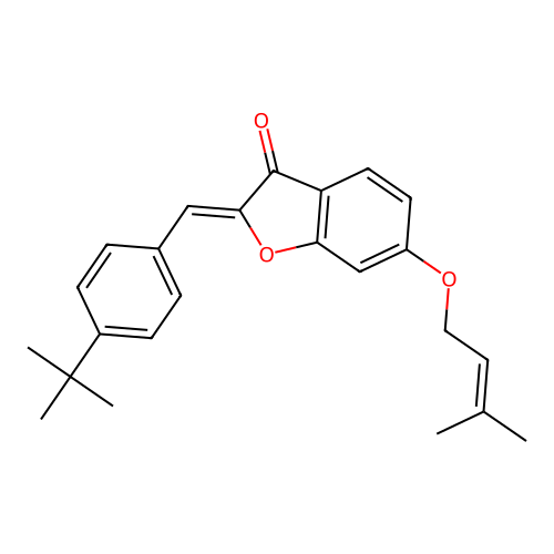 (2Z)-2-(4-tert-butylbenzylidene)-6-[(3-methylbut-2-en-1-yl)oxy]-1-benzofuran-3(2H)-one structure