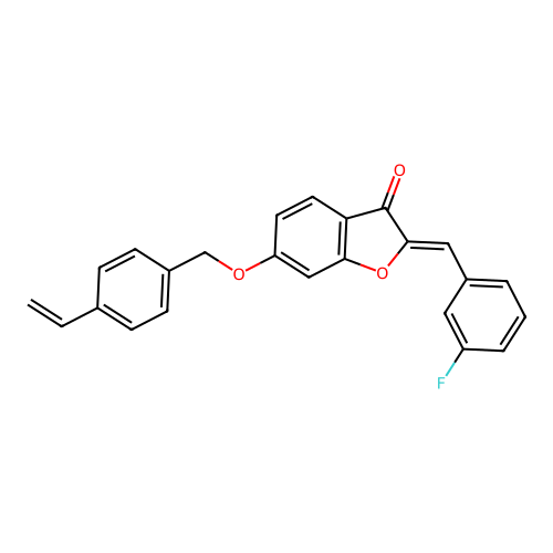 2-[(3-Fluorophenyl)methylene]-6-[(4-vinylphenyl)methoxy]benzo[b]furan-3-one structure