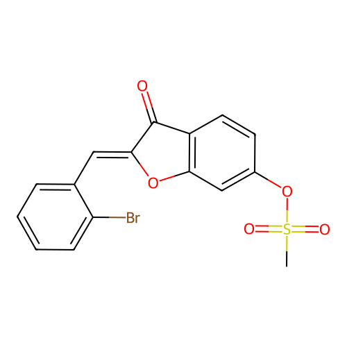 (Z)-2-(2-bromobenzylidene)-3-oxo-2,3-dihydrobenzofuran-6-yl methanesulfonate structure