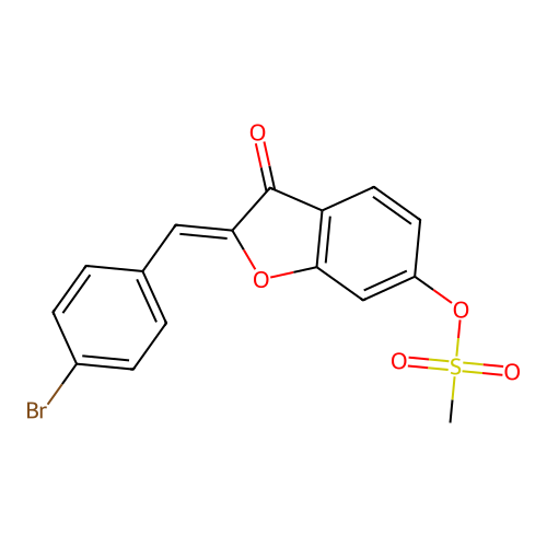 (Z)-2-(4-bromobenzylidene)-3-oxo-2,3-dihydrobenzofuran-6-yl methanesulfonate structure