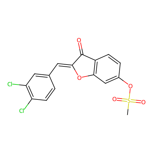 (Z)-2-(3,4-dichlorobenzylidene)-3-oxo-2,3-dihydrobenzofuran-6-yl methanesulfonate structure