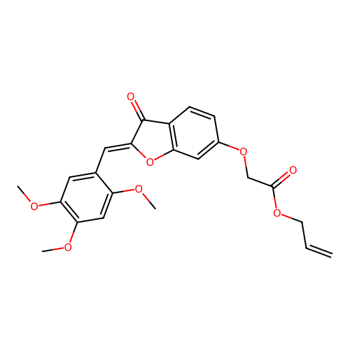 (Z)-allyl 2-((3-oxo-2-(2,4,5-trimethoxybenzylidene)-2,3-dihydrobenzofuran-6-yl)oxy)acetate structure