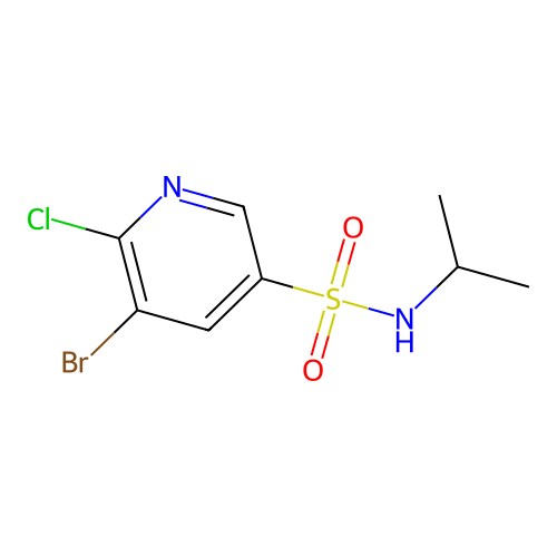 5-bromo-6-chloro-N-propan-2-ylpyridine-3-sulfonamide structure