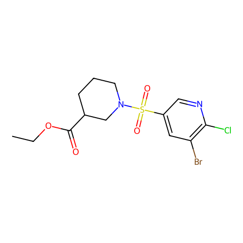 Ethyl 1-((5-bromo-6-chloropyridin-3-yl)sulfonyl)piperidine-3-carboxylate structure