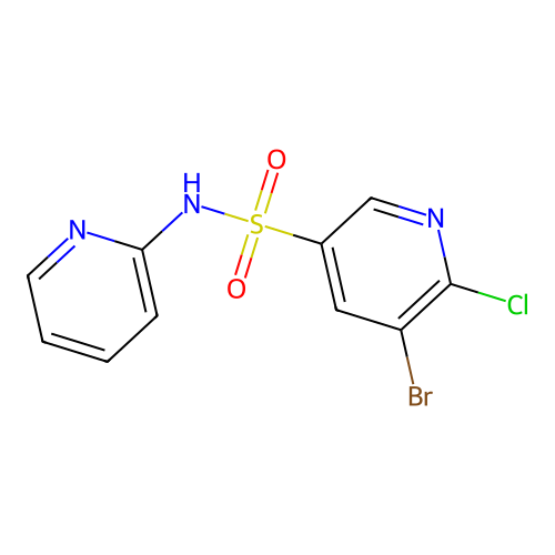 5-bromo-6-chloro-N-(pyridin-2-yl)pyridine-3-sulfonamide structure