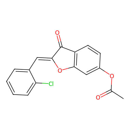 (Z)-2-(2-chlorobenzylidene)-3-oxo-2,3-dihydrobenzofuran-6-yl acetate structure