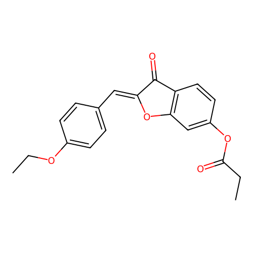 (Z)-2-(4-ethoxybenzylidene)-3-oxo-2,3-dihydrobenzofuran-6-yl propionate structure