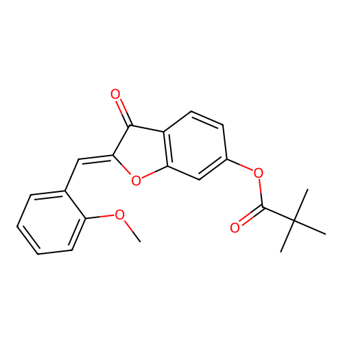 (Z)-2-(2-methoxybenzylidene)-3-oxo-2,3-dihydrobenzofuran-6-yl pivalate structure