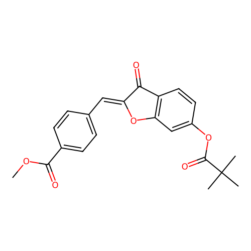 (Z)-methyl 4-((3-oxo-6-(pivaloyloxy)benzofuran-2(3H)-ylidene)methyl)benzoate structure