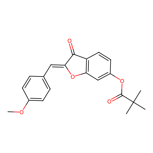 (Z)-2-(4-methoxybenzylidene)-3-oxo-2,3-dihydrobenzofuran-6-yl pivalate structure