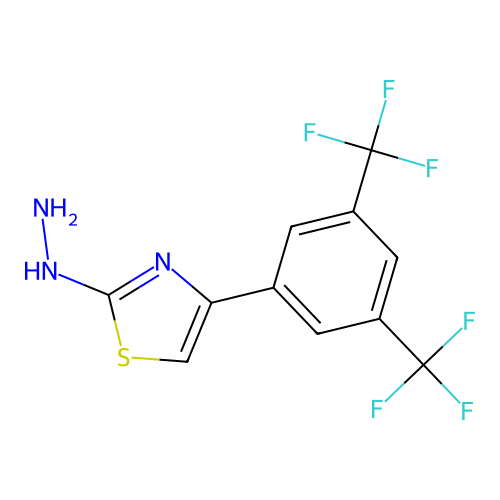 4-(3,5-Bis(trifluoromethyl)phenyl)-2-hydrazinylthiazole structure
