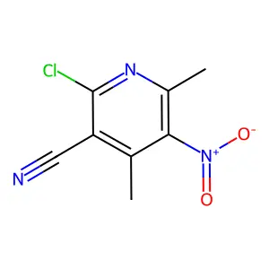 2-Chloro-4,6-dimethyl-5-nitronicotinonitrile structure