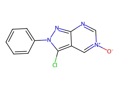 2H-Pyrazolo(3,4-d)pyrimidine, 3-chloro-2-phenyl-, 5-oxide structure